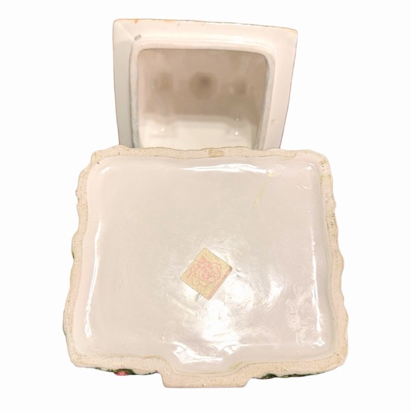 Vintage House Cookie Jar Pier 1 Hand Painted Storage Ceramic Village - Picture 3 of 8